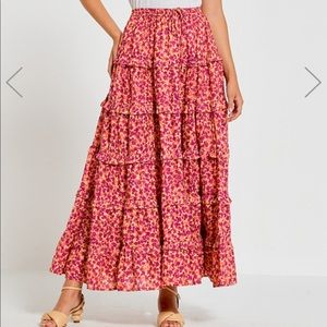 Bohemian Traders Ruffle Maxi Skirt XXS